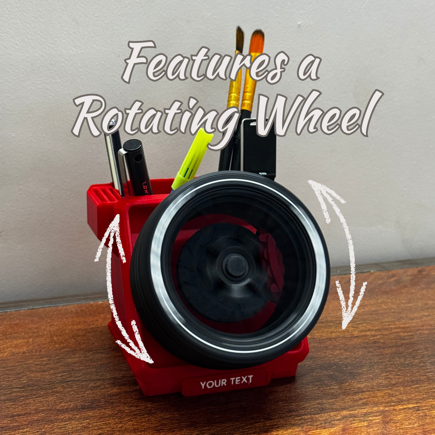 Spinning BMW M3 GTR - NFS Most Wanted Wheel Pen Stand - Rotating Eco-Friendly Fidget Organizer