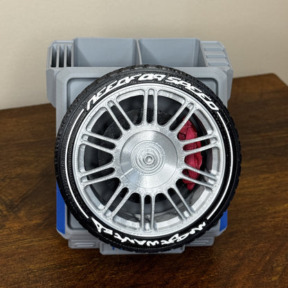 Spinning BMW M3 GTR - NFS Most Wanted Wheel Pen Stand - Rotating Eco-Friendly Fidget Organizer