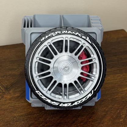 Spinning BMW M3 GTR - NFS Most Wanted Wheel Pen Stand - Rotating Eco-Friendly Fidget Organizer