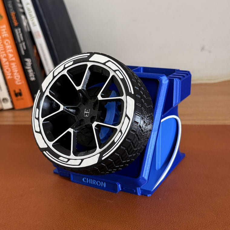 Spinning Bugatti Chiron Wheel Pen Stand