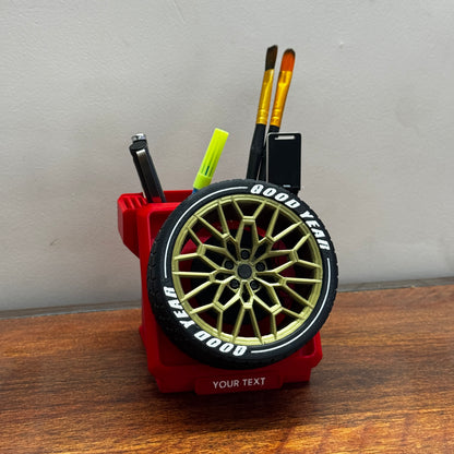 Spinning BMW M4 CSL Wheel Pen Stand - Rotating Eco-Friendly Fidget Organizer