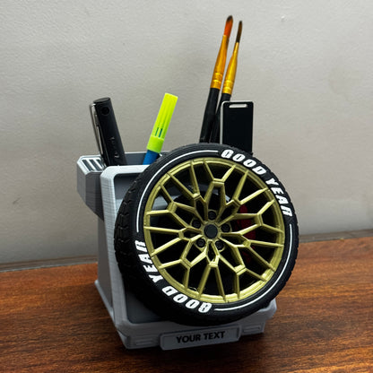 Spinning BMW M4 CSL Wheel Pen Stand - Rotating Eco-Friendly Fidget Organizer